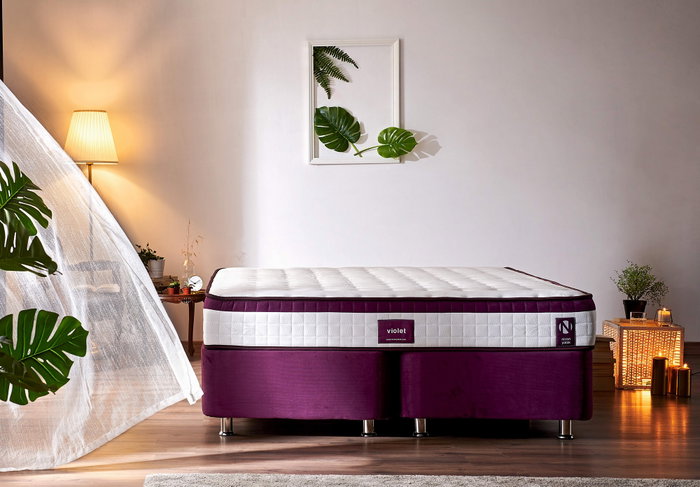 Hanah Home Colchón Violet de tamaño doble, firmeza media, 140x190 cm